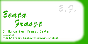 beata fraszt business card